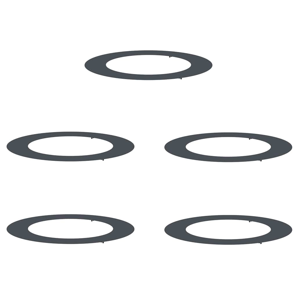 Anelli di Albero Piatto 5 pcs Antracite Ø60 / 90 cm Acciaio