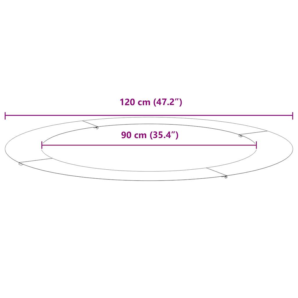adatto per Anello d'Albero Piatto Bianco Ø90 / 120 cm Acciaio