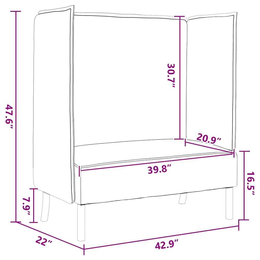 Divano alto Grigio scuro 109 x 56 x 121 cm Tessuto - homemem39