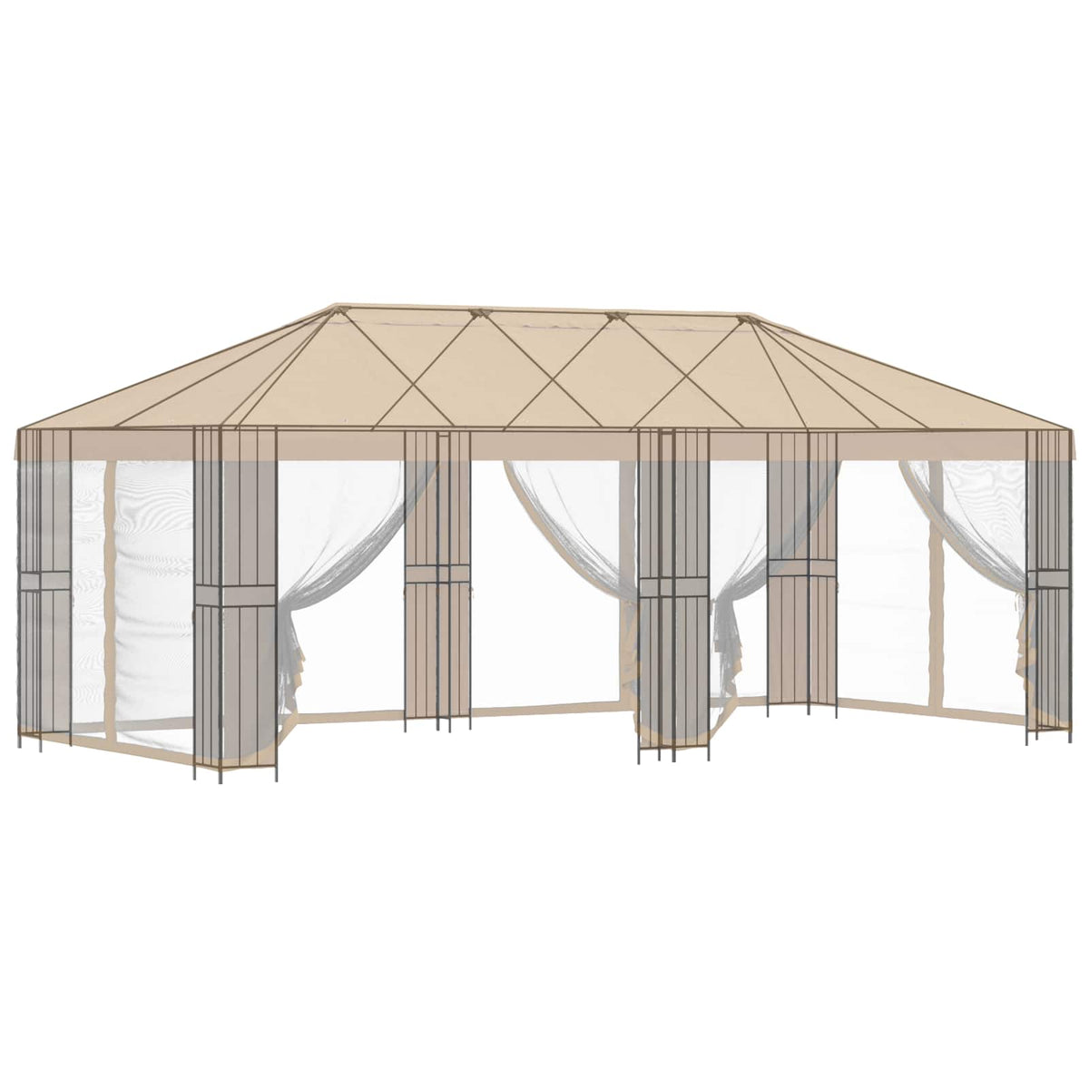 Struttura per gazebo senza tessuto per gazebo 6 x 3 m Nero - homemem39