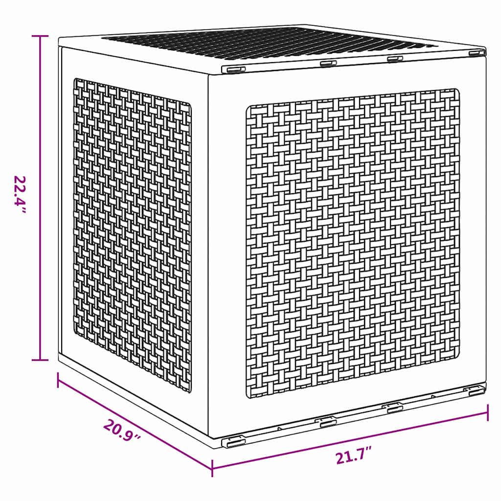 Scatola di Stoccaggio per Giardino Marrone 55 x 53 x 57 cm