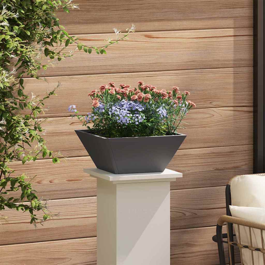 Vaso a Ciotola da Giardino Nero 35 x 35 x 15 cm Acciaio