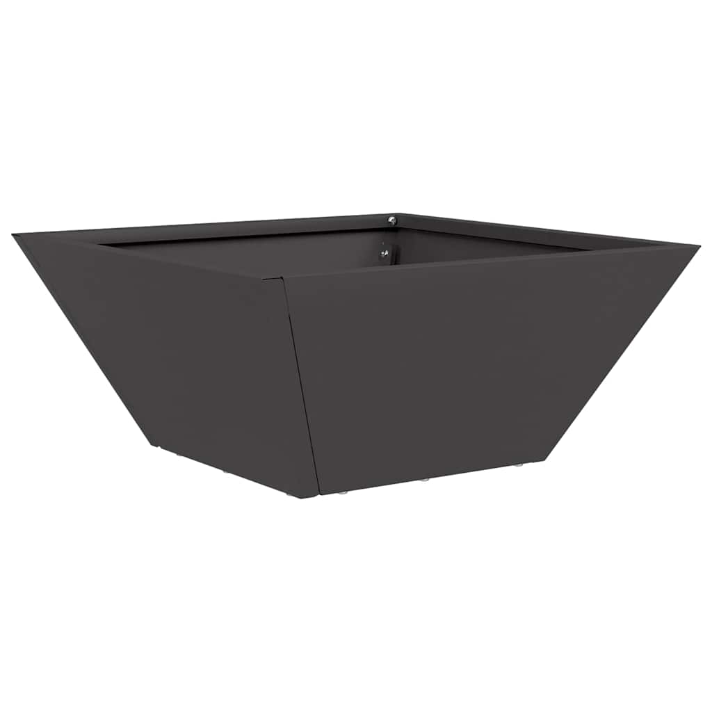 Vaso a Ciotola da Giardino Nero 35 x 35 x 15 cm Acciaio