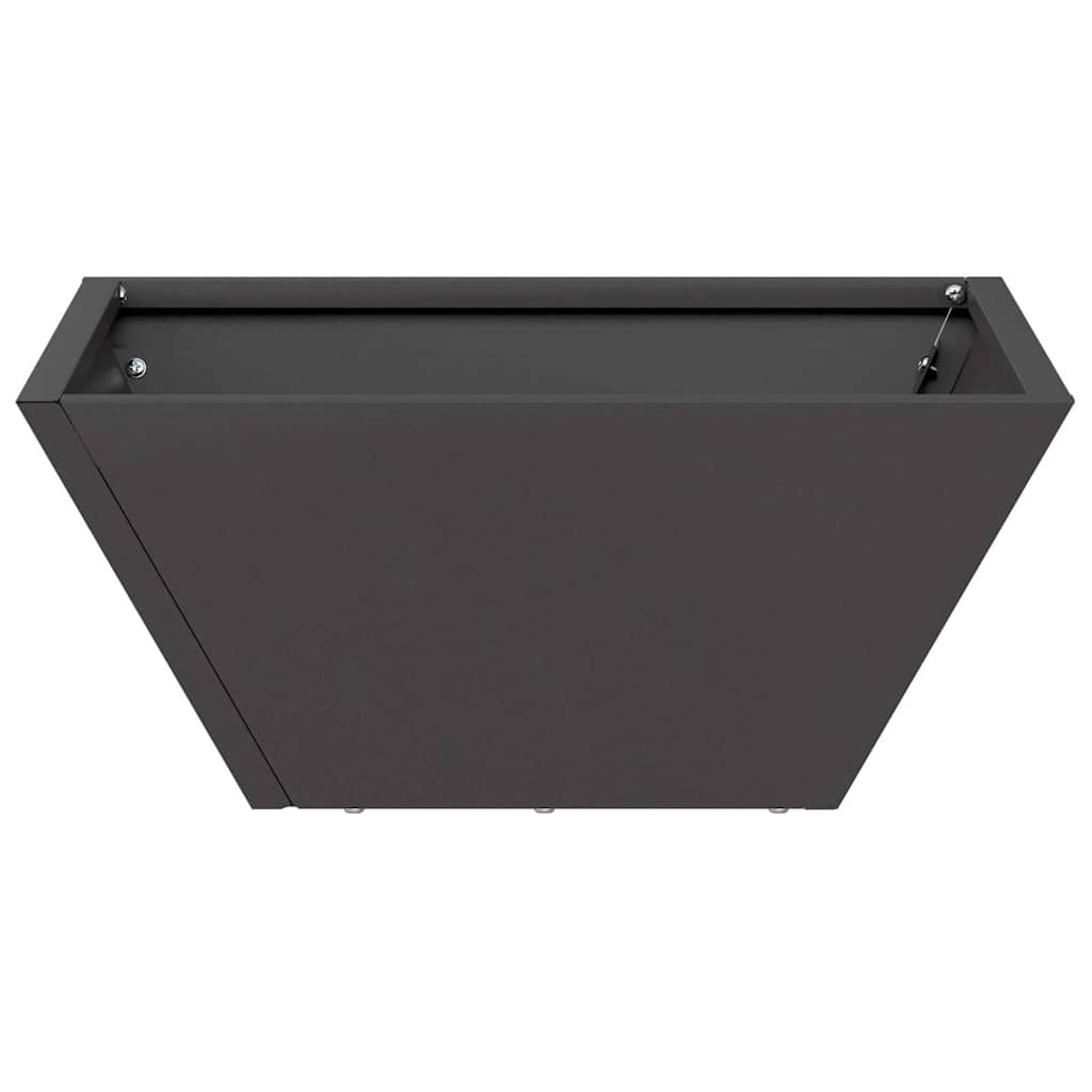 Vaso a Ciotola da Giardino Nero 35 x 35 x 15 cm Acciaio
