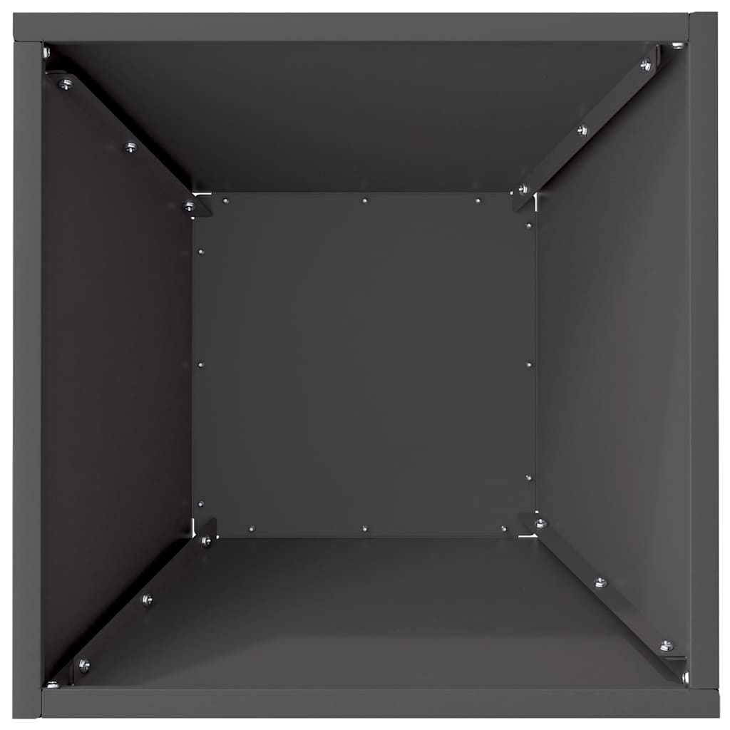 Vaso a Ciotola da Giardino Nero 35 x 35 x 15 cm Acciaio