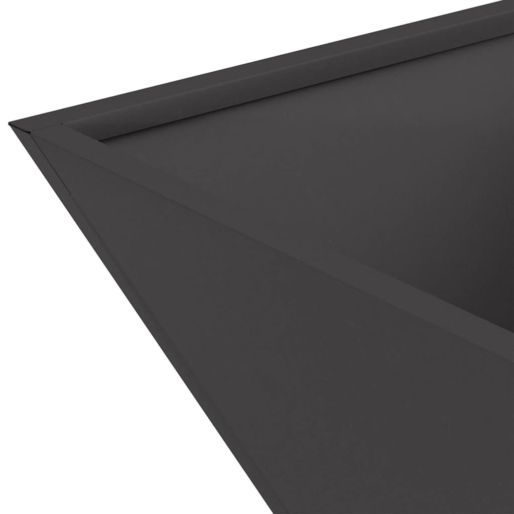 Vaso a Ciotola da Giardino 5 pcs Nero 35 x 35 x 15 cm Acciaio