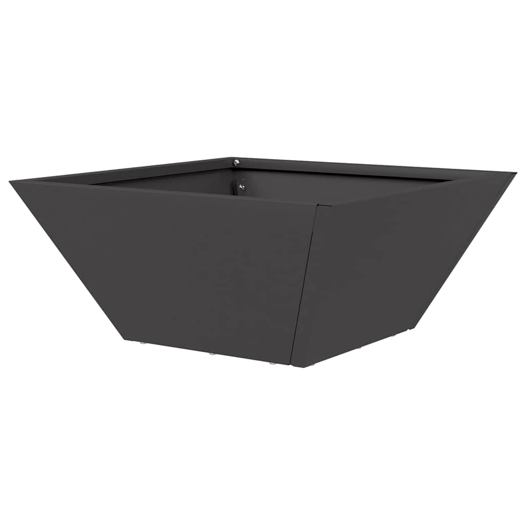 Vaso a Ciotola da Giardino 5 pcs Nero 35 x 35 x 15 cm Acciaio