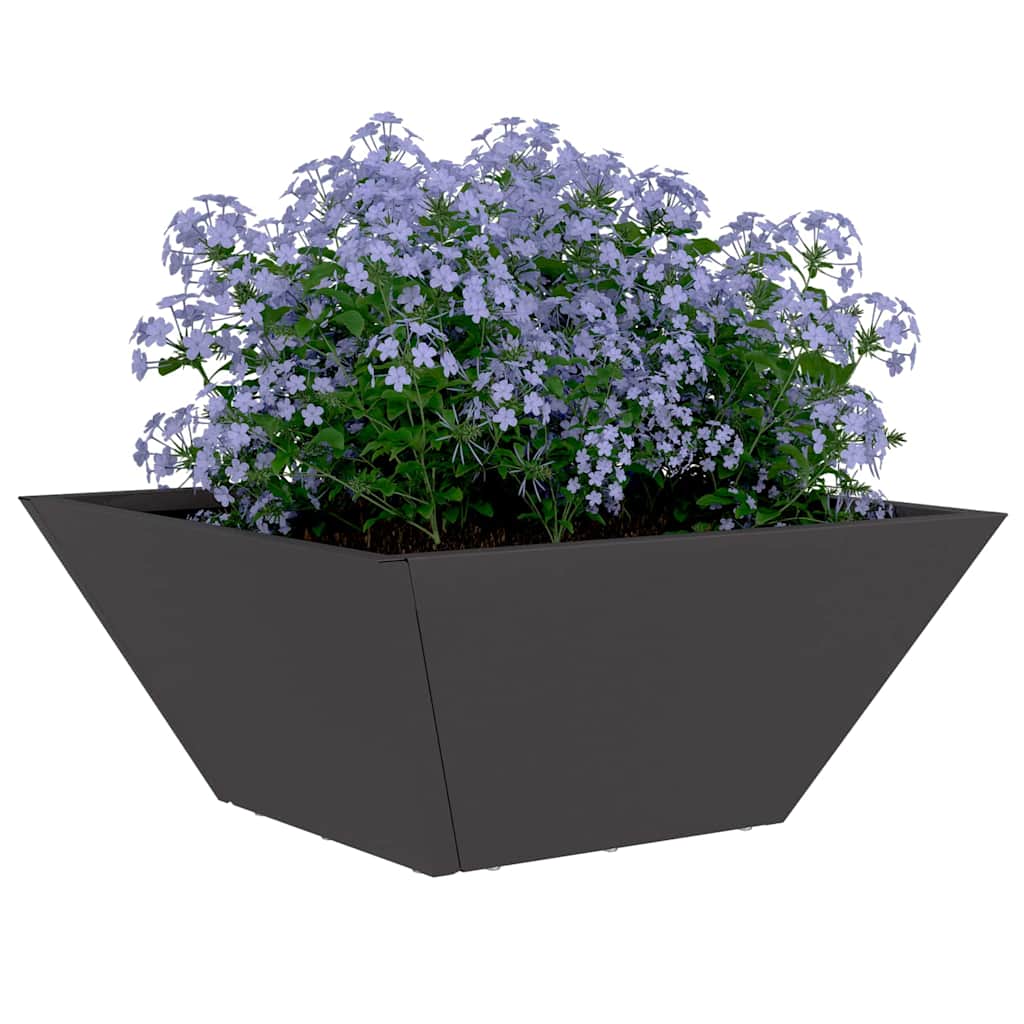 Vaso a Ciotola da Giardino 5 pcs Nero 35 x 35 x 15 cm Acciaio