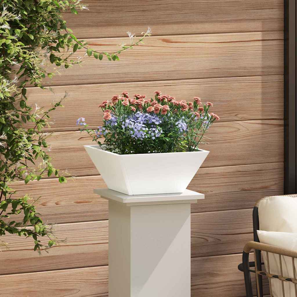 Vaso a Ciotola da Giardino Bianco 35 x 35 x 15 cm Acciaio
