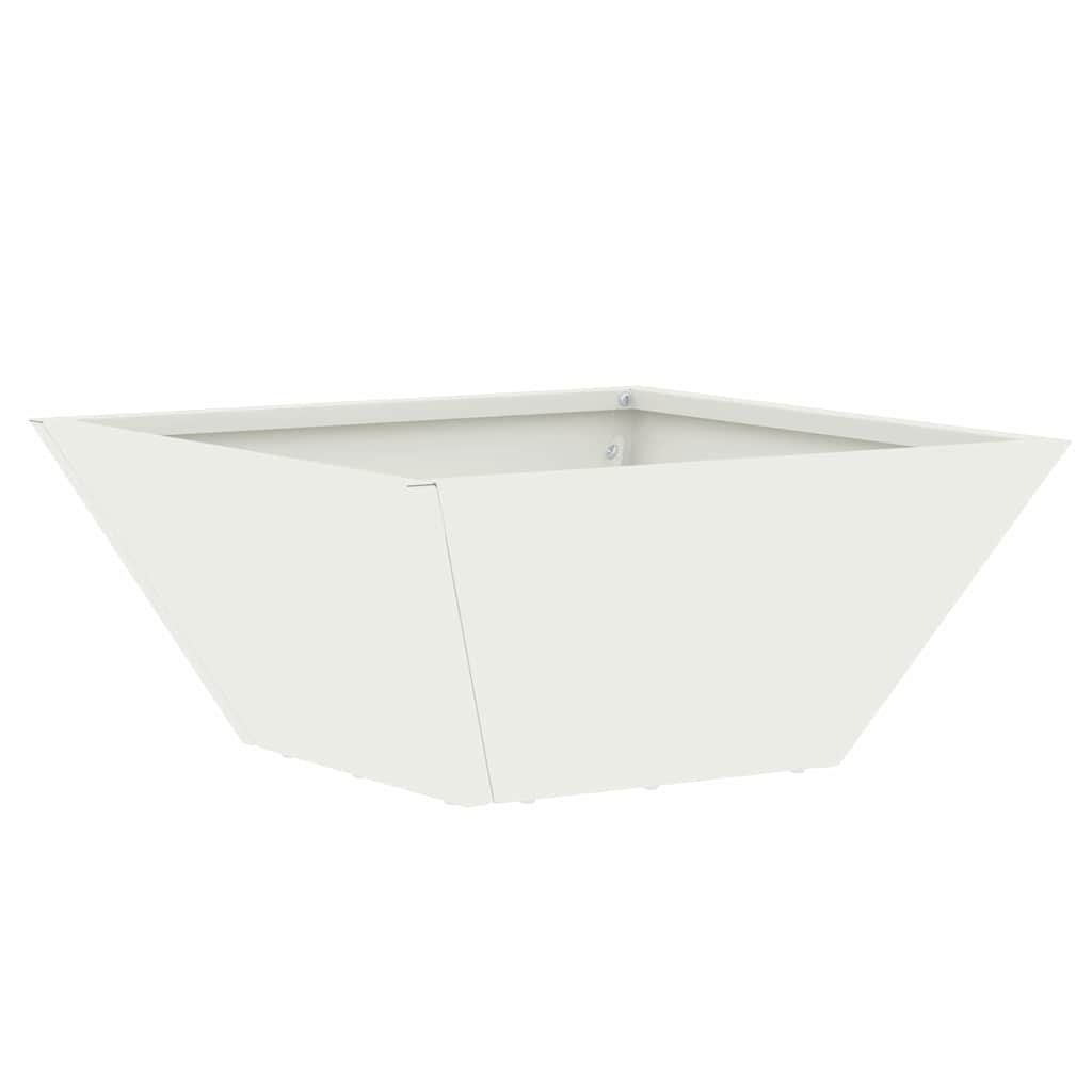 Vaso a Ciotola da Giardino Bianco 35 x 35 x 15 cm Acciaio