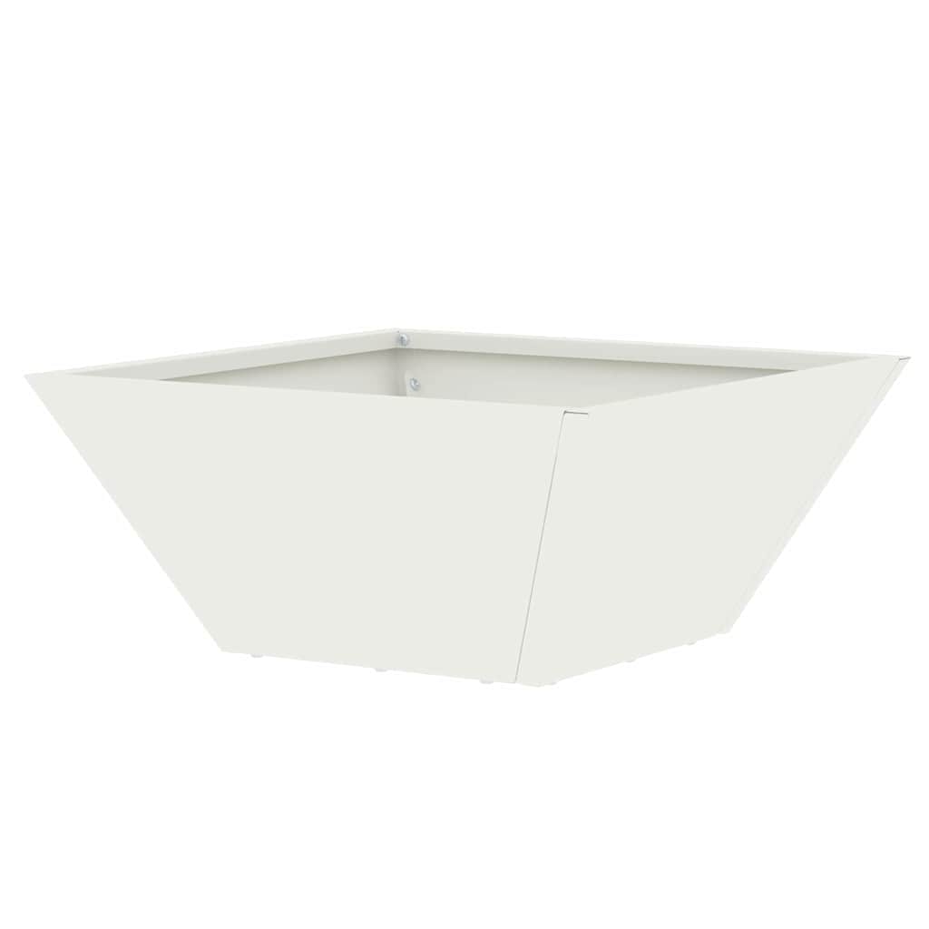 Vaso a Ciotola da Giardino Bianco 35 x 35 x 15 cm Acciaio