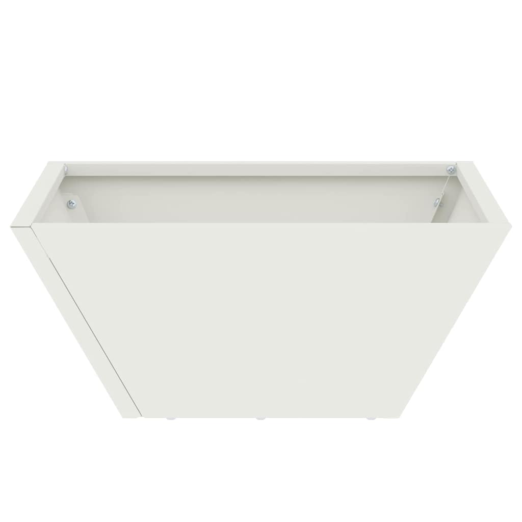Vaso a Ciotola da Giardino Bianco 35 x 35 x 15 cm Acciaio
