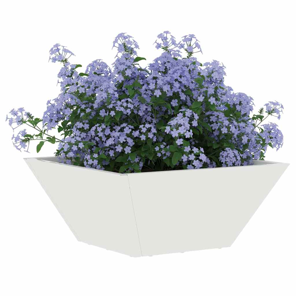 Vaso a Ciotola da Giardino Bianco 35 x 35 x 15 cm Acciaio