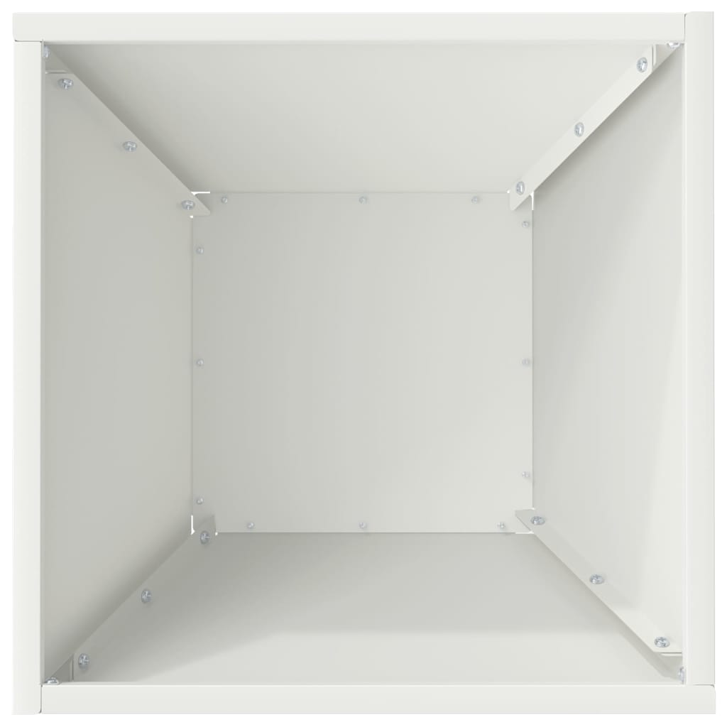 Vaso a Ciotola da Giardino Bianco 35 x 35 x 15 cm Acciaio