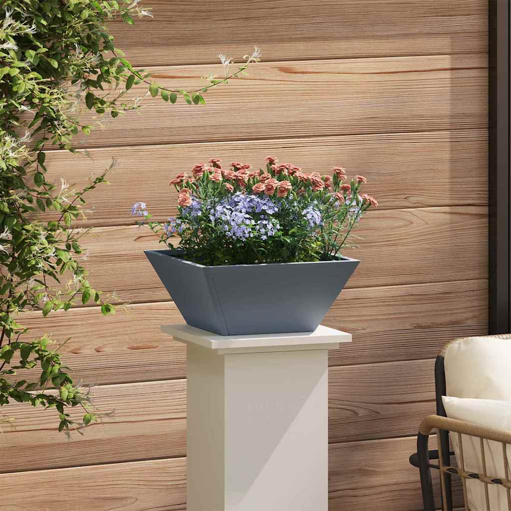 Vaso a Ciotola da Giardino Antracite 35 x 35 x 15 cm Acciaio