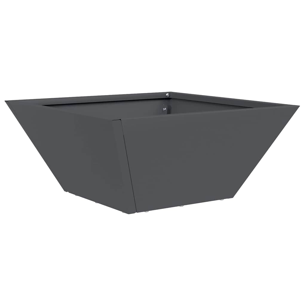 Vaso a Ciotola da Giardino Antracite 35 x 35 x 15 cm Acciaio