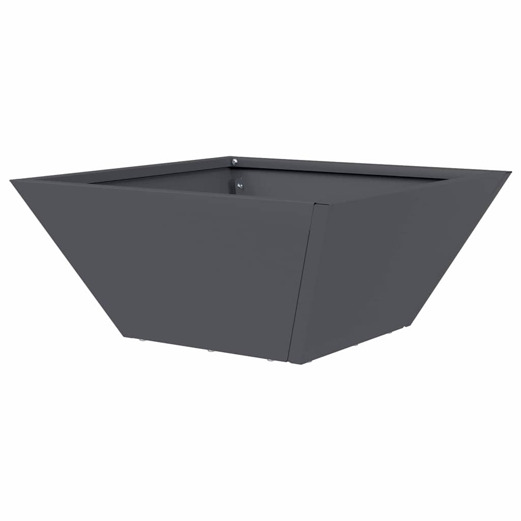 Vaso a Ciotola da Giardino Antracite 35 x 35 x 15 cm Acciaio