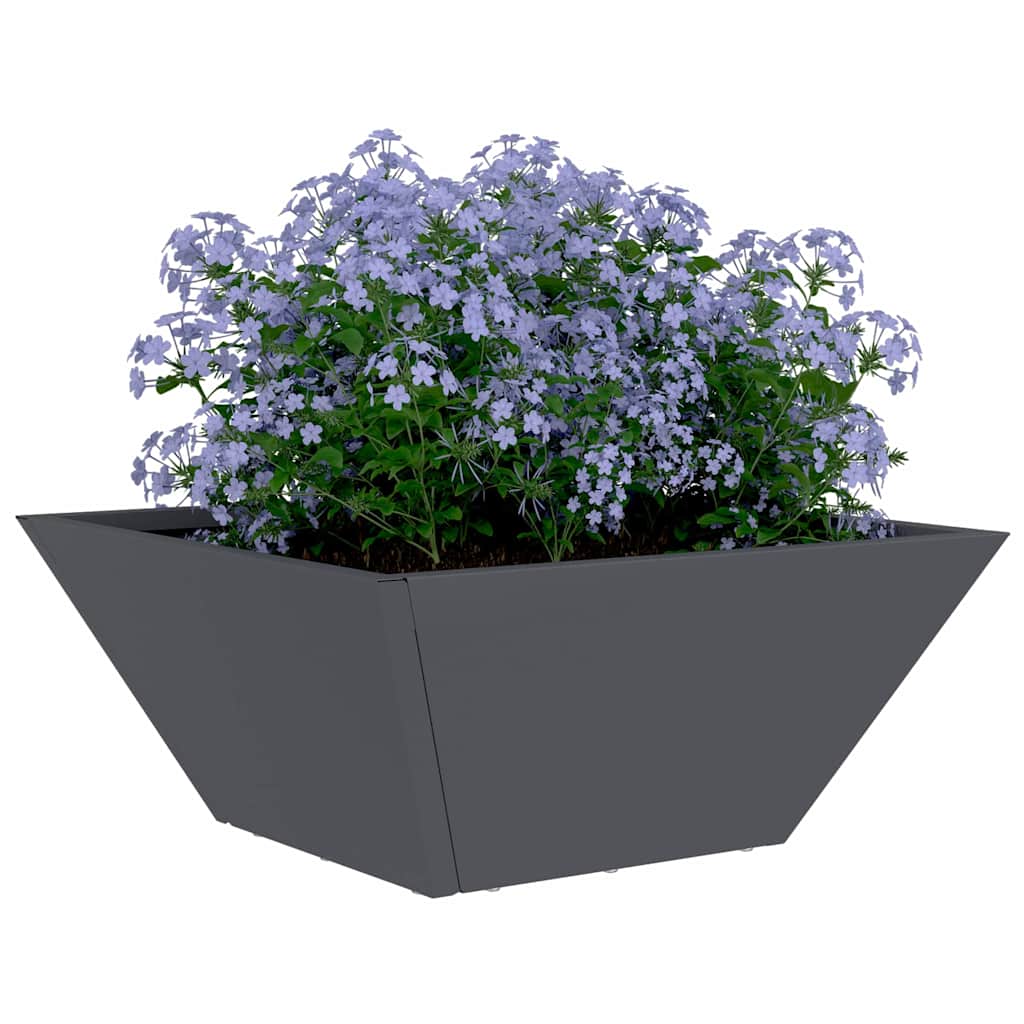 Vaso a Ciotola da Giardino Antracite 35 x 35 x 15 cm Acciaio
