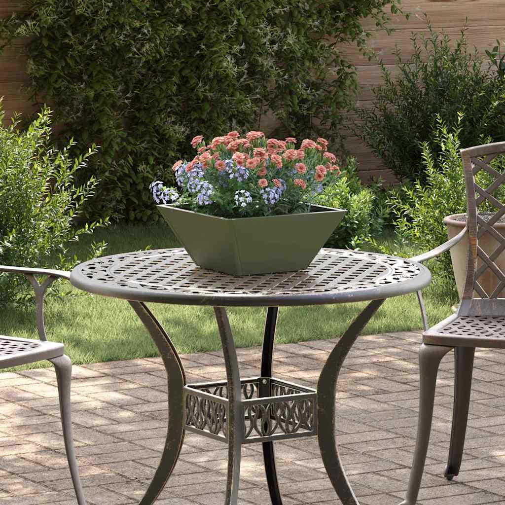 Vaso a Ciotola da Giardino Oliver verde 35 x 35 x 15 cm Acciaio