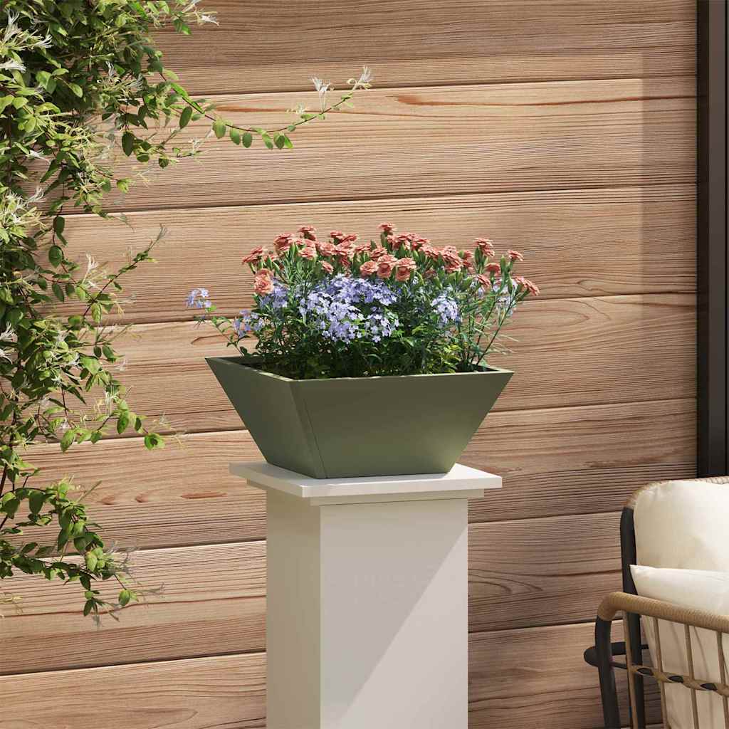 Vaso a Ciotola da Giardino Oliver verde 35 x 35 x 15 cm Acciaio