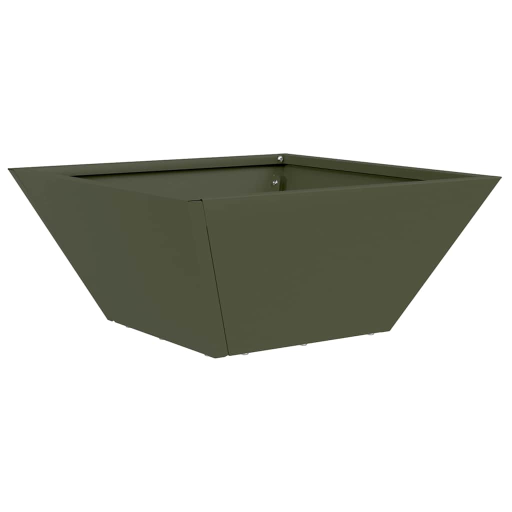 Vaso a Ciotola da Giardino Oliver verde 35 x 35 x 15 cm Acciaio