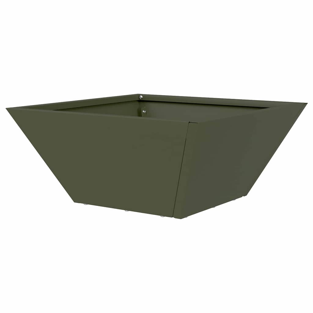 Vaso a Ciotola da Giardino Oliver verde 35 x 35 x 15 cm Acciaio