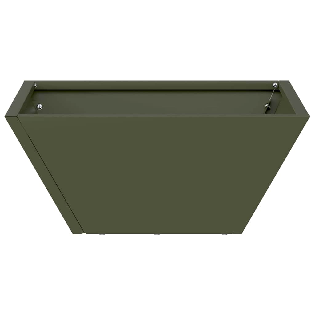 Vaso a Ciotola da Giardino Oliver verde 35 x 35 x 15 cm Acciaio