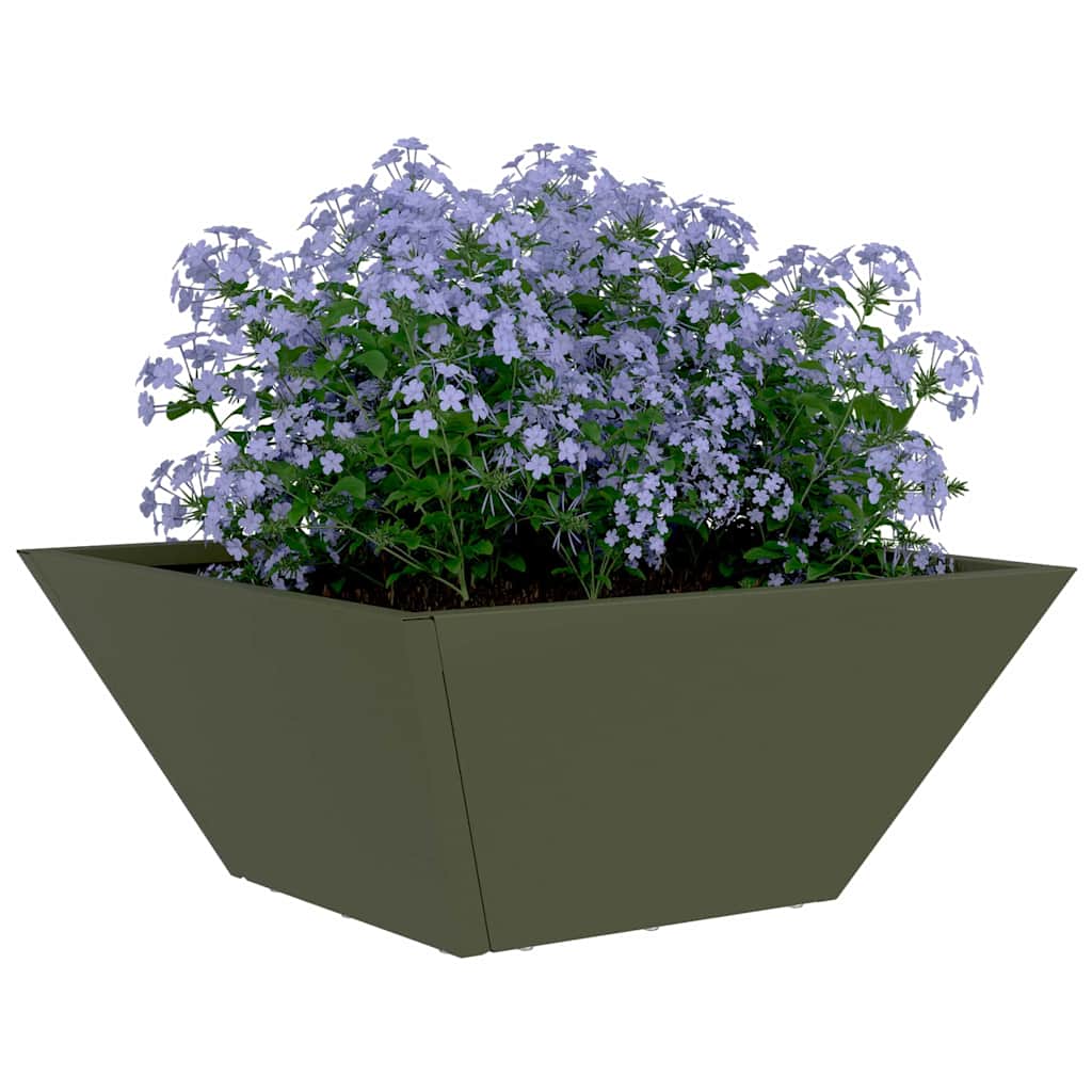 Vaso a Ciotola da Giardino Oliver verde 35 x 35 x 15 cm Acciaio