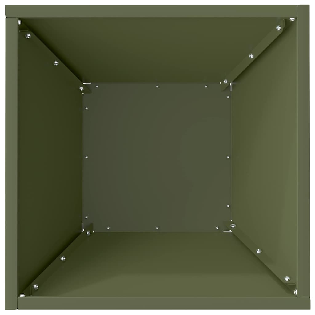 Vaso a Ciotola da Giardino Oliver verde 35 x 35 x 15 cm Acciaio