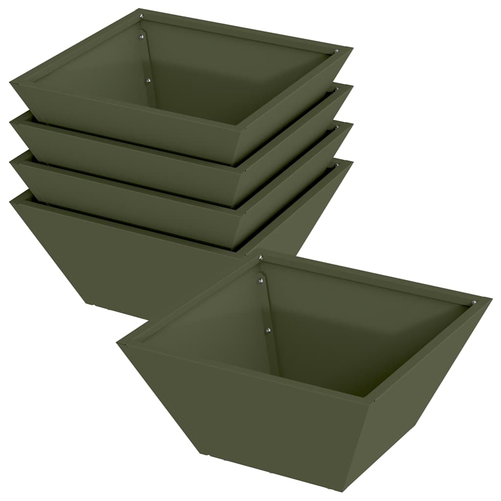 Vaso a Ciotola da Giardino 5 pcs Oliver verde 35 x 35 x 15 cm