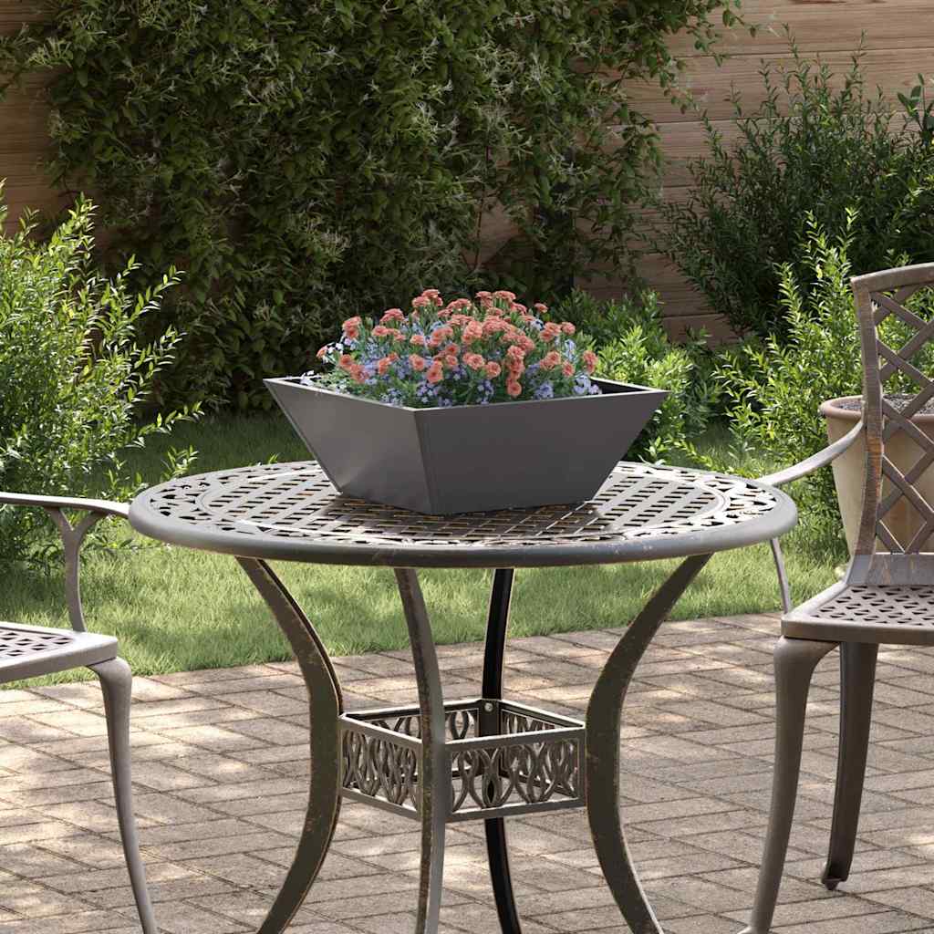 Vaso a Ciotola da Giardino 5 pcs Nero 40 x 40 x 15 cm Acciaio