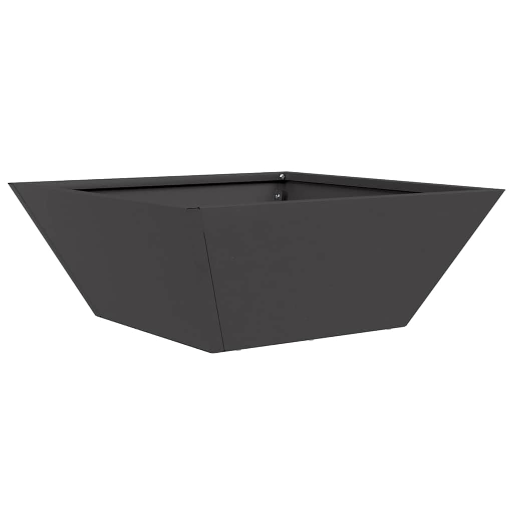 Vaso a Ciotola da Giardino 5 pcs Nero 40 x 40 x 15 cm Acciaio