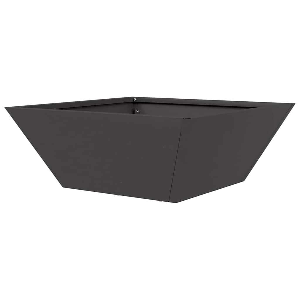 Vaso a Ciotola da Giardino 5 pcs Nero 40 x 40 x 15 cm Acciaio
