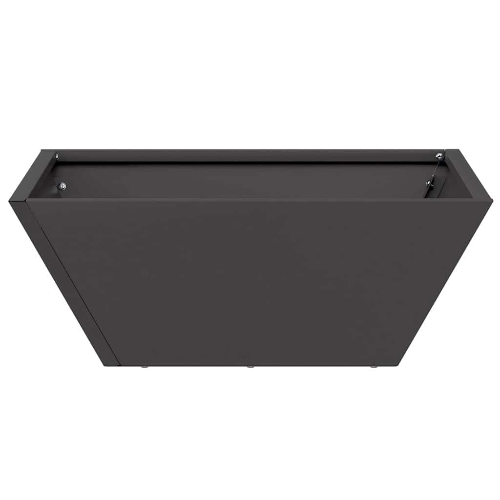Vaso a Ciotola da Giardino 5 pcs Nero 40 x 40 x 15 cm Acciaio