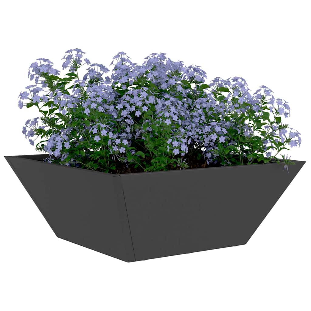 Vaso a Ciotola da Giardino 5 pcs Nero 40 x 40 x 15 cm Acciaio