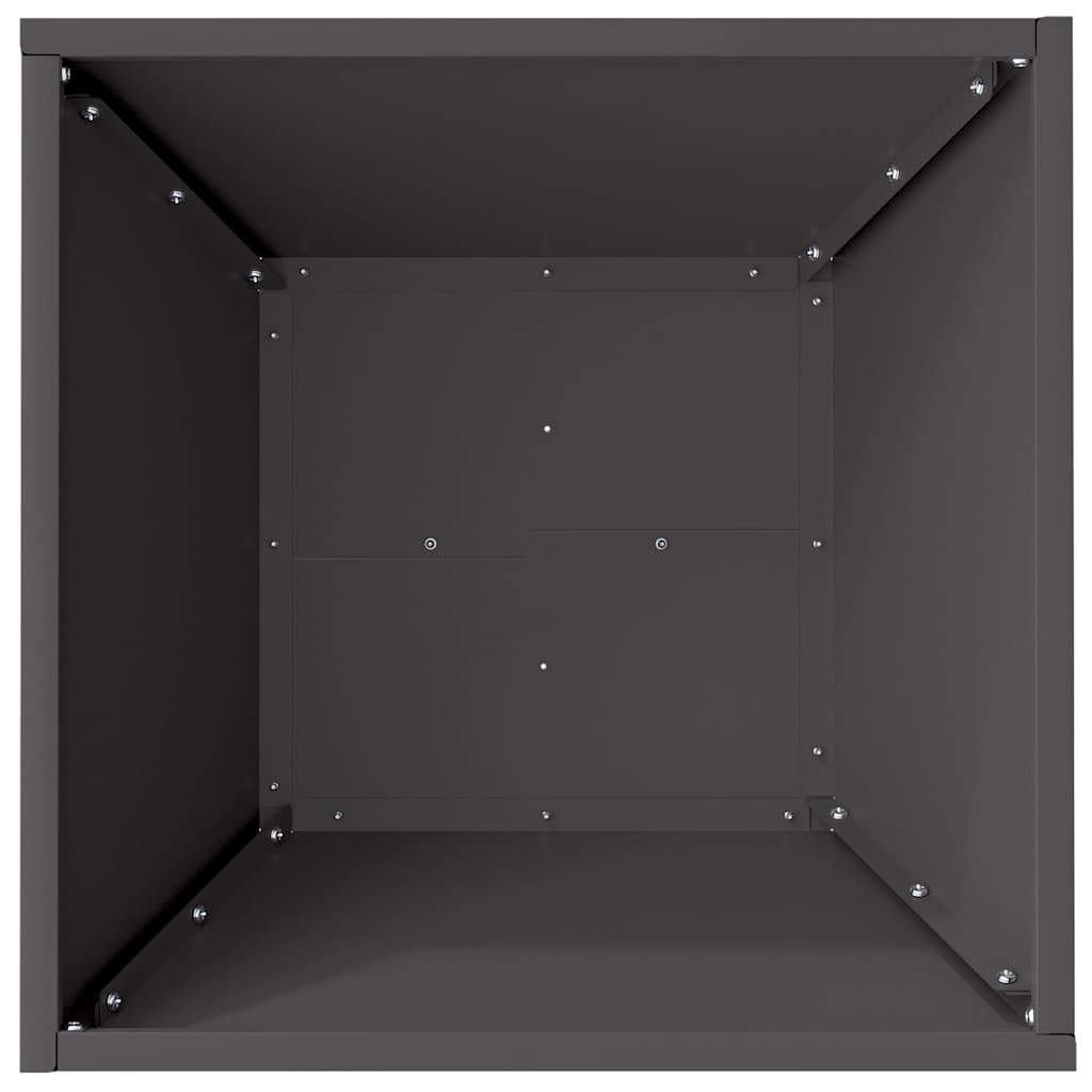 Vaso a Ciotola da Giardino 5 pcs Nero 40 x 40 x 15 cm Acciaio