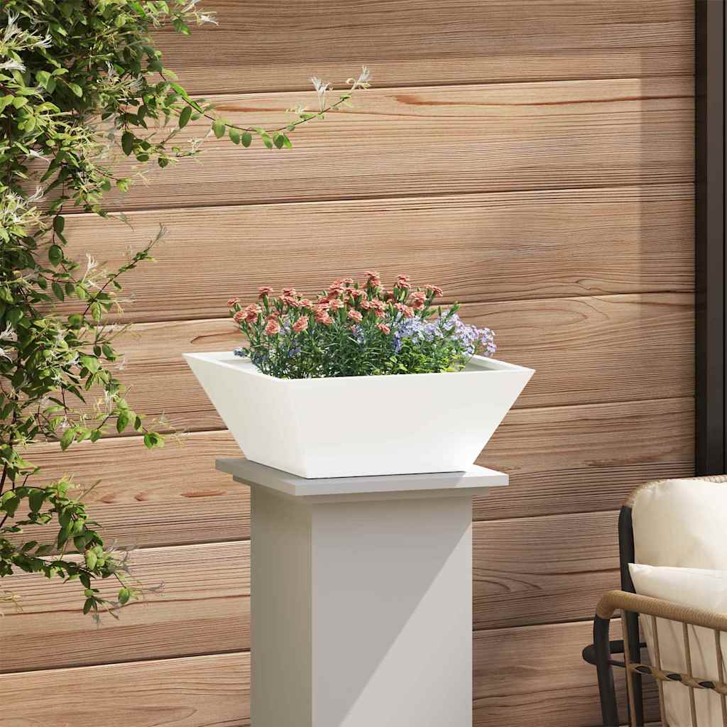Vaso a Ciotola da Giardino Bianco 40 x 40 x 15 cm Acciaio