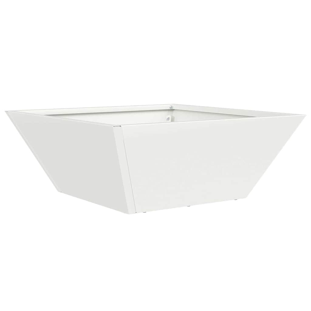 Vaso a Ciotola da Giardino Bianco 40 x 40 x 15 cm Acciaio