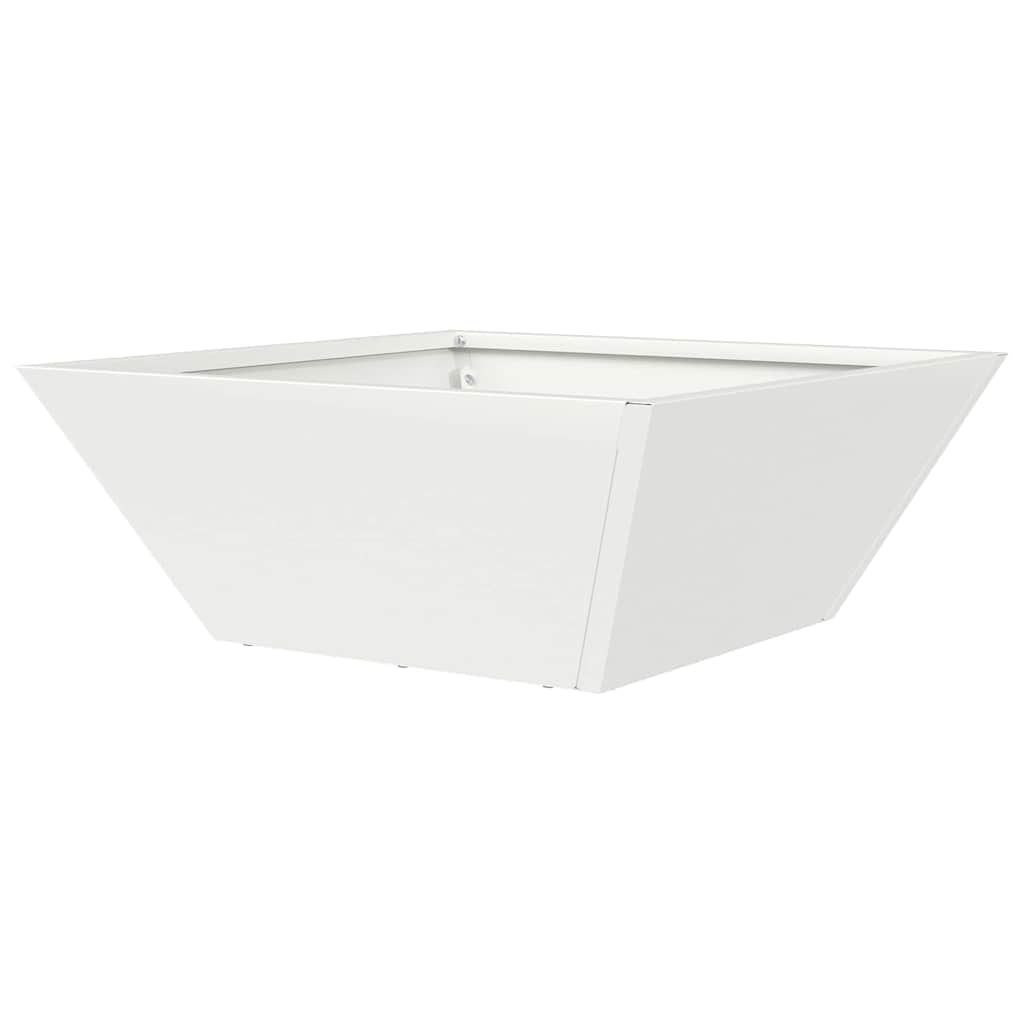 Vaso a Ciotola da Giardino Bianco 40 x 40 x 15 cm Acciaio