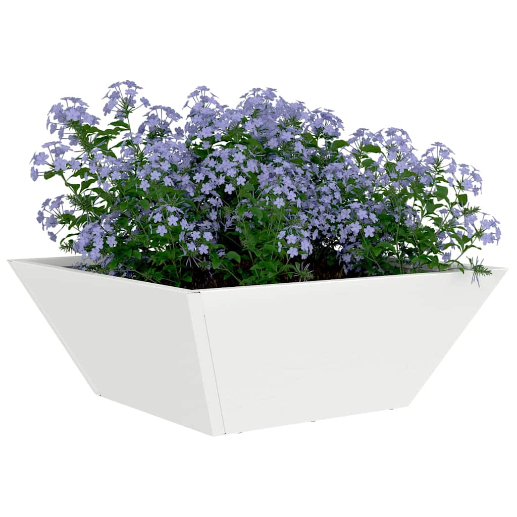 Vaso a Ciotola da Giardino Bianco 40 x 40 x 15 cm Acciaio