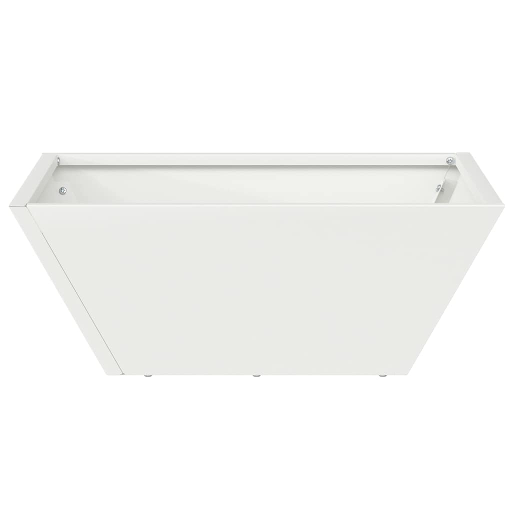 Vaso a Ciotola da Giardino Bianco 40 x 40 x 15 cm Acciaio