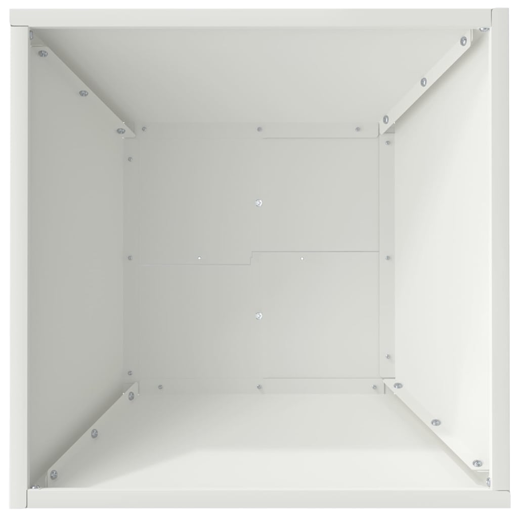 Vaso a Ciotola da Giardino Bianco 40 x 40 x 15 cm Acciaio