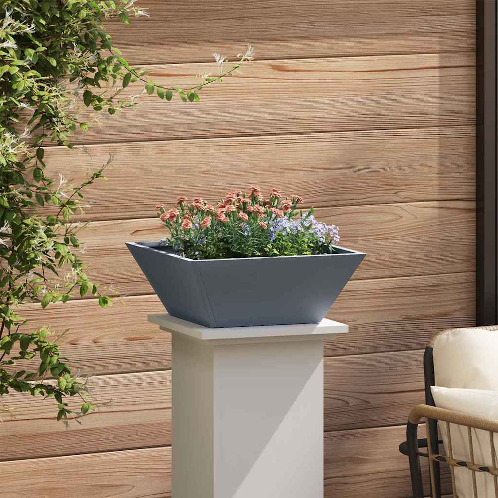 Vaso a Ciotola da Giardino Antracite 40 x 40 x 15 cm Acciaio