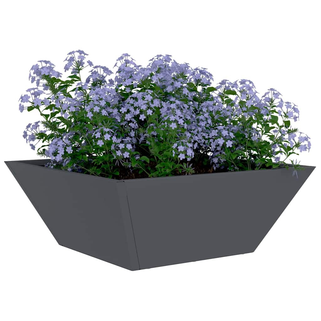 Vaso a Ciotola da Giardino Antracite 40 x 40 x 15 cm Acciaio