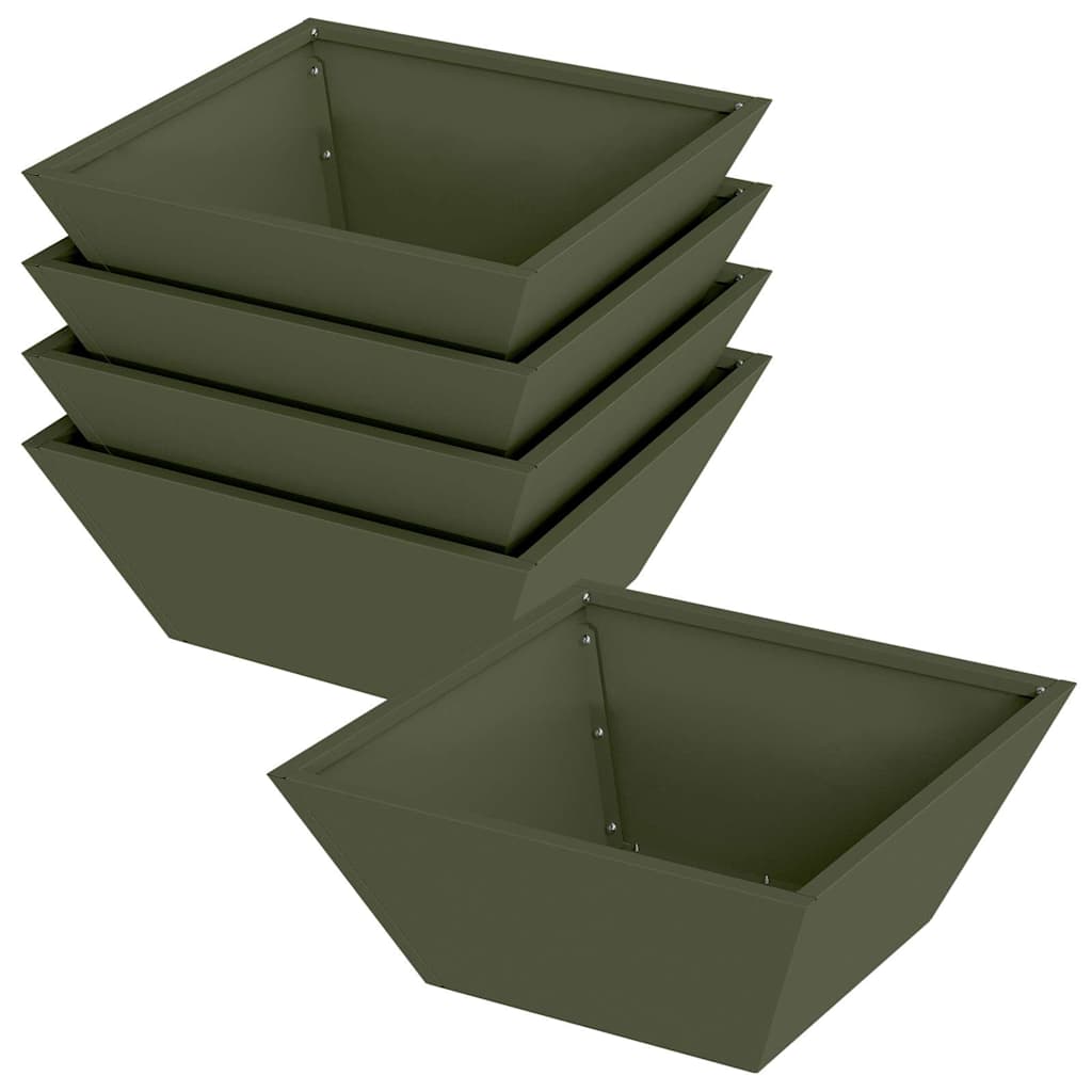 Vaso a Ciotola da Giardino 5 pcs Oliver verde 40 x 40 x 15 cm