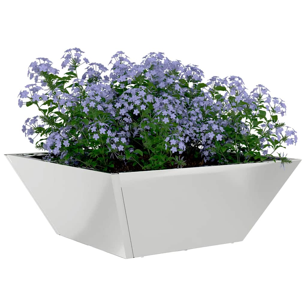 Vaso a Ciotola da Giardino Argento 40 x 40 x 15 cm
