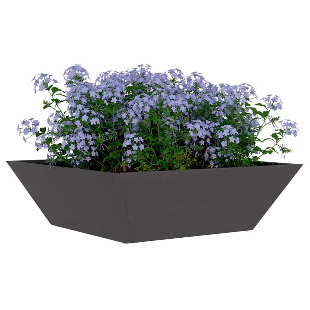 Vaso a Ciotola da Giardino Nero 50 x 50 x 15 cm Acciaio