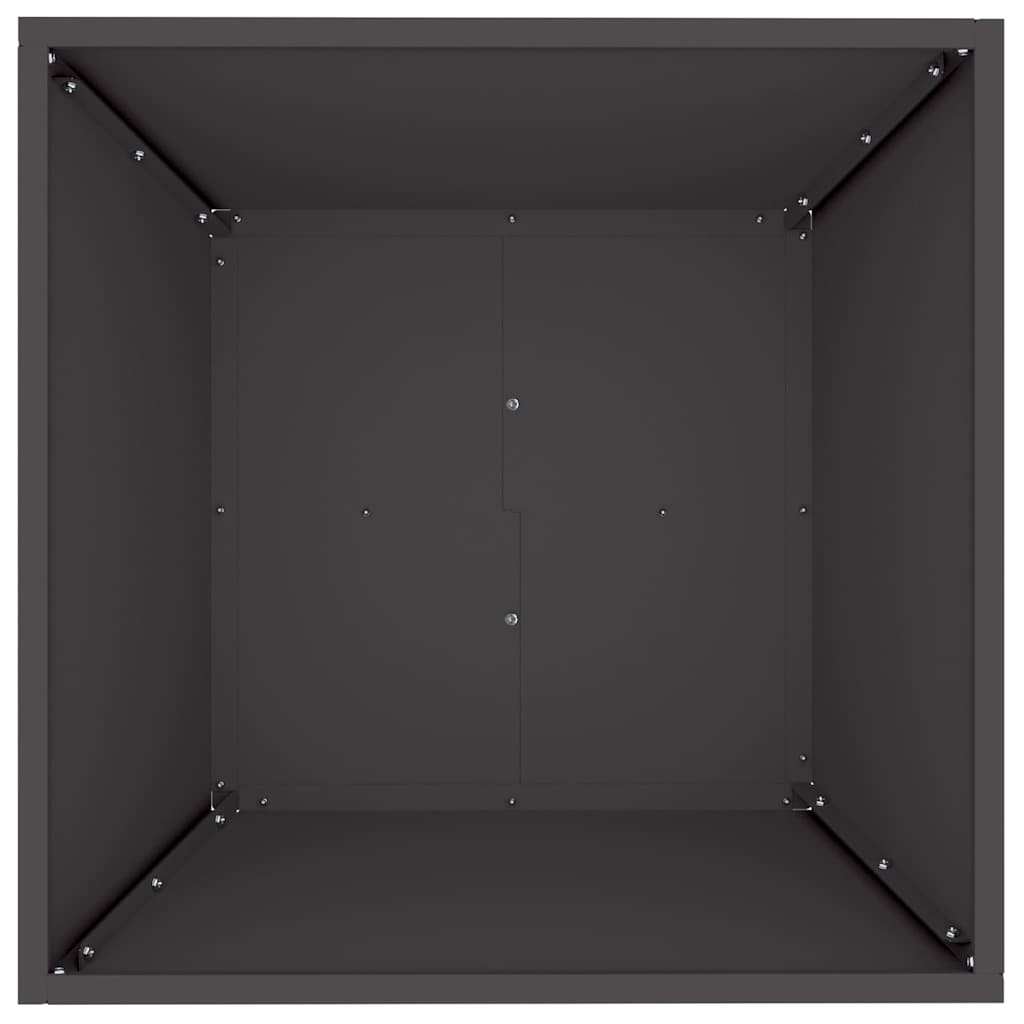 Vaso a Ciotola da Giardino Nero 50 x 50 x 15 cm Acciaio