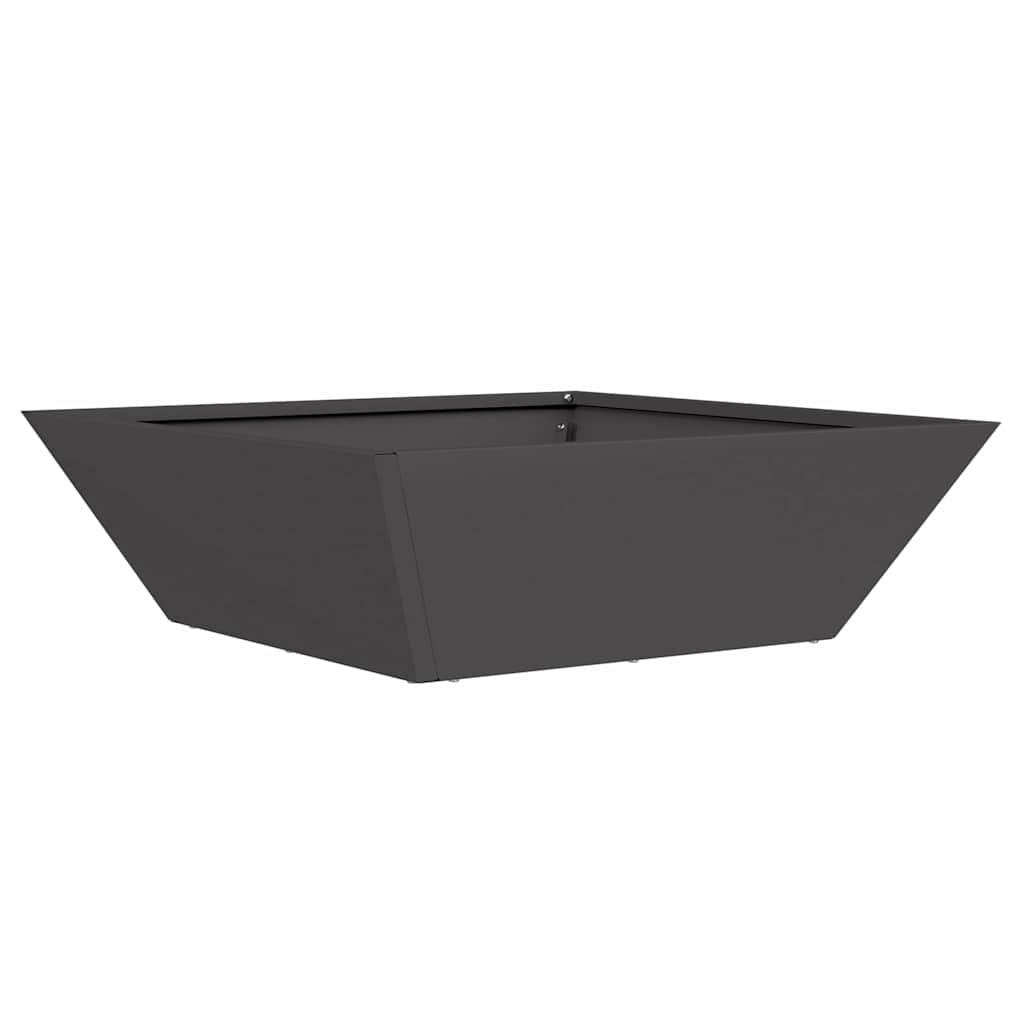 Vaso a Ciotola da Giardino 5 pcs Nero 50 x 50 x 15 cm Acciaio