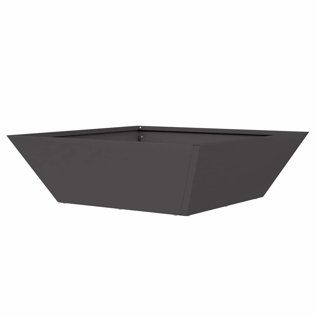 Vaso a Ciotola da Giardino 5 pcs Nero 50 x 50 x 15 cm Acciaio
